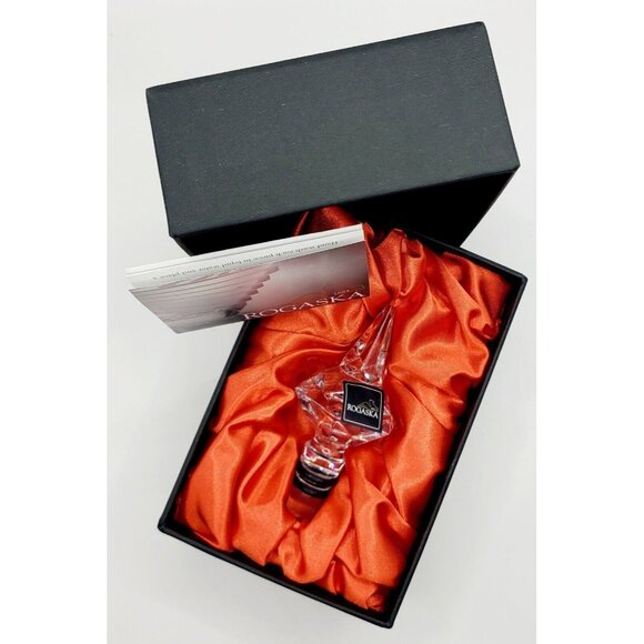 Rogaska Crystal Wine Bottle Stopper Cork For Decanter Slovenia New In Box - Picture 2 of 10